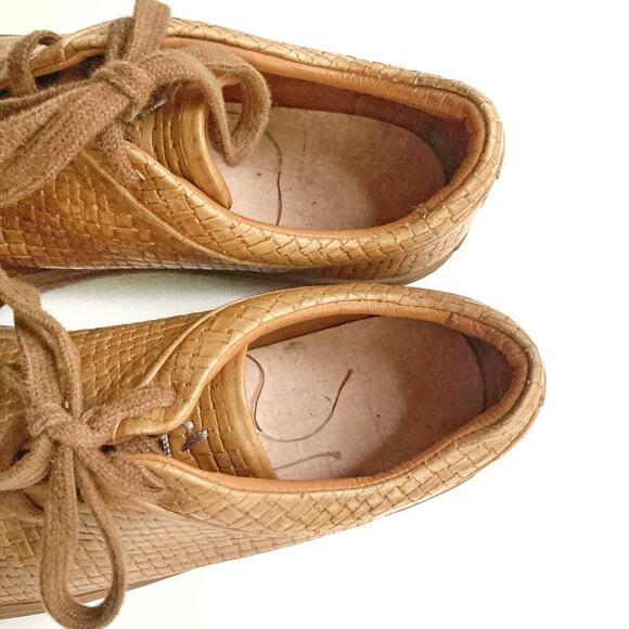 Aquatalia Alaric Woven Leather Sneakers | Italy Waterproof Tan Luxe Street Style - Picture 13 of 16